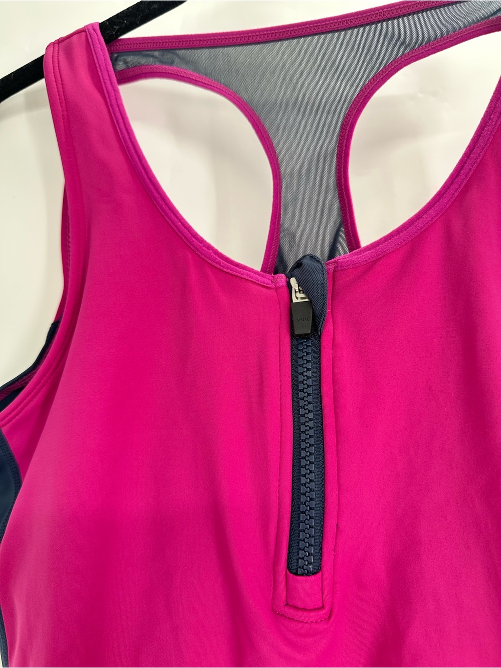 Ruby Ribbon Zip Front Demi Tank Workout Tank Top - Picture 3 of 9